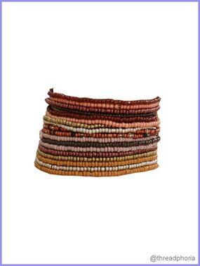18 Pcs Boho Stackable Beaded Bracelets Set Elastic Rice Beads Stretch Bracelets